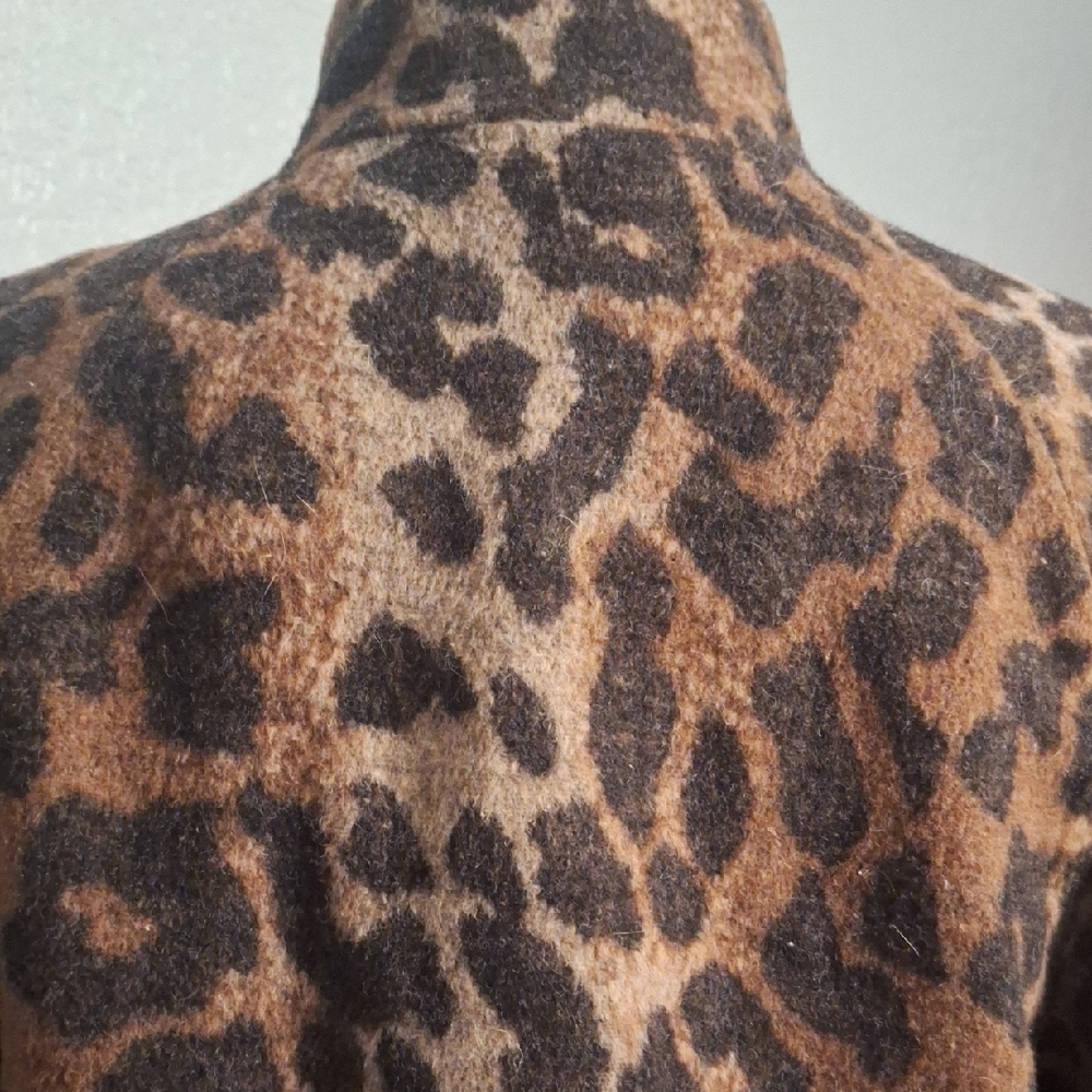 Betsey Johnson Brown and Black Leopard Swing Coat - Picture 8 of 13